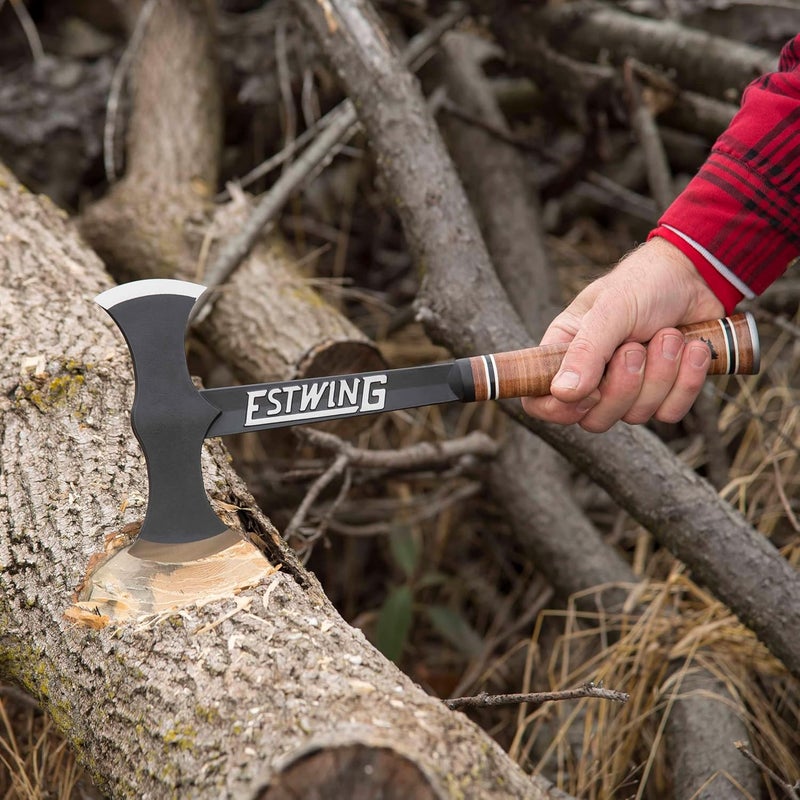 Estwing Double Bit Axe - 38 oz Wood Spitting Tool with Forged Steel Construction & Genuine Leather Grip - EDBA - Image 5